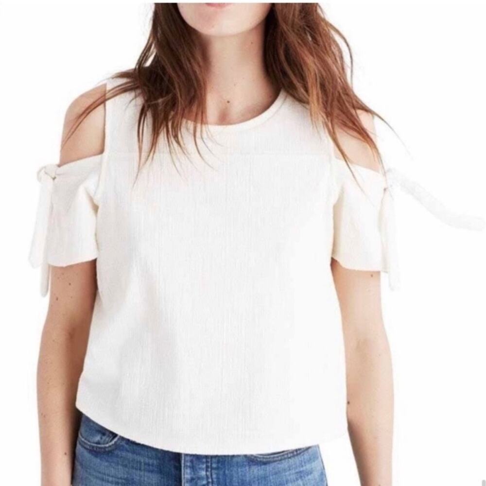 Madewell Skylark Cold Shoulder Top‎ Size Large Ivory